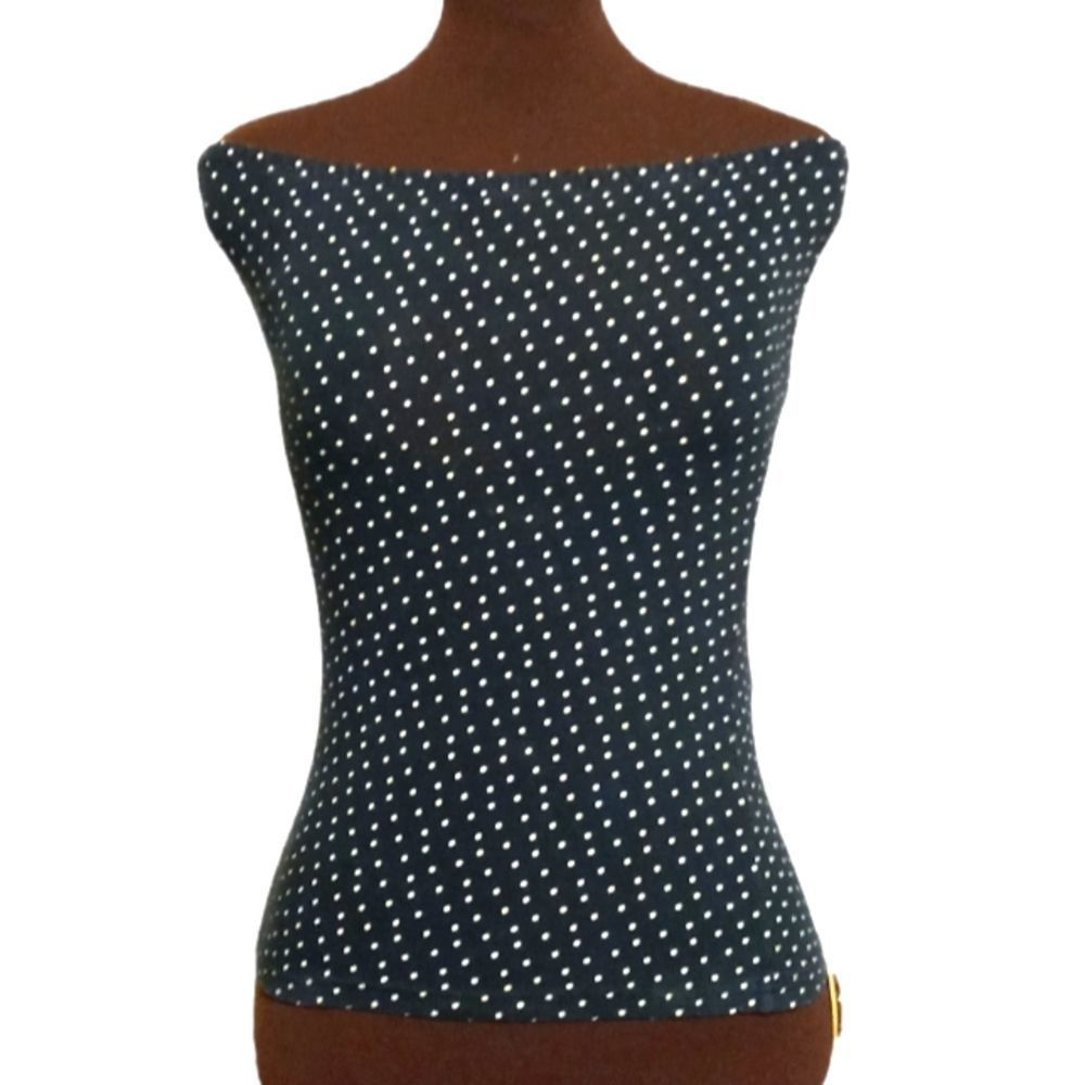 Women's vixen polka dott tube top black and white, Size 4-6.
